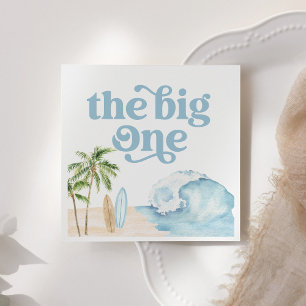 The Big One Beach Surf 1st Birthday Napkin
