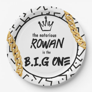 The Big One Birthday 90's Hip Hop Invitation Paper Plate