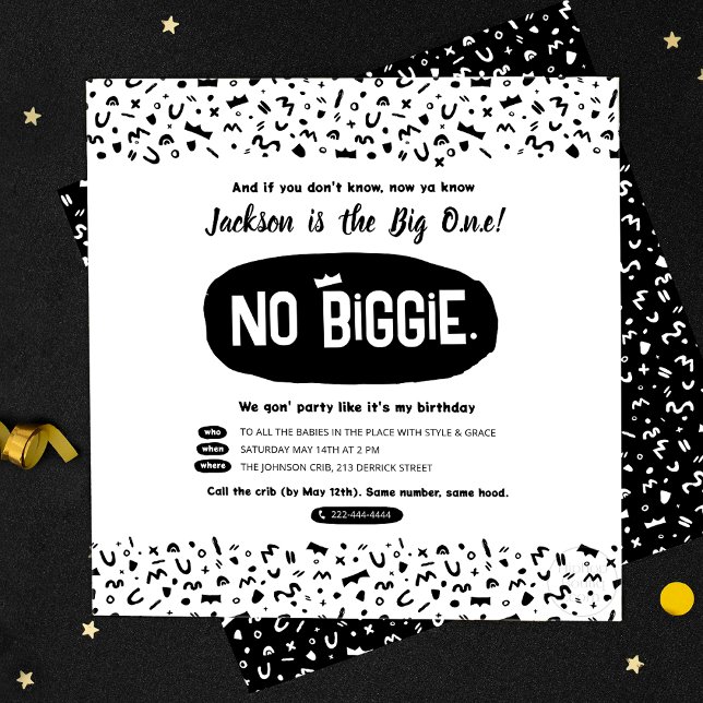 The Big One Birthday, 90s Hip Hop Notorious One Invitation (Creator Uploaded)