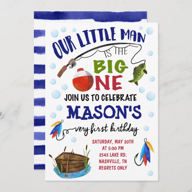 The Big One Birthday Invitation (Front/Back)