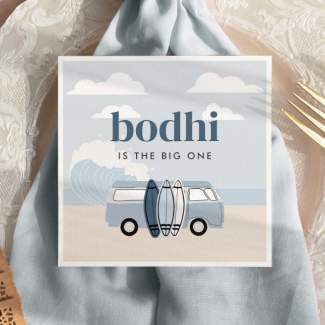 The BIG ONE Boys' Beach Surf Birthday Napkin (Creator Uploaded)