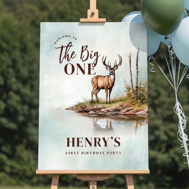 The Big ONE Deer First Hunting 1st Birthday Poster (Creator Uploaded)