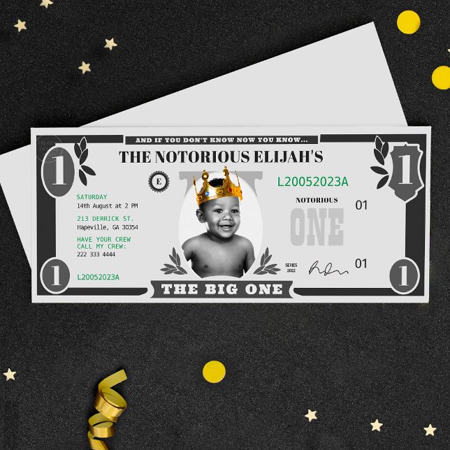 The Big One Dollar Bill, Fake Money Invitation (Creator Uploaded)