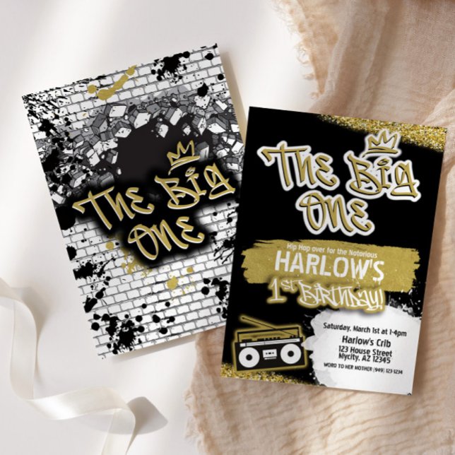 The Big One Hip Hop 1st Birthday Invitation (Creator Uploaded)