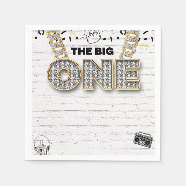The BIG one Hip Hop Party Napkin (Front)