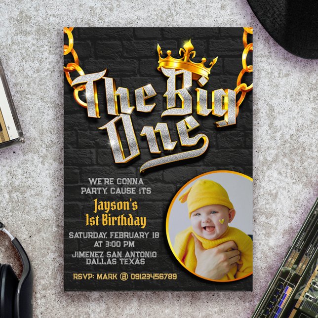 The Big One - Hip Hop with Photo Invitation (Creator Uploaded)