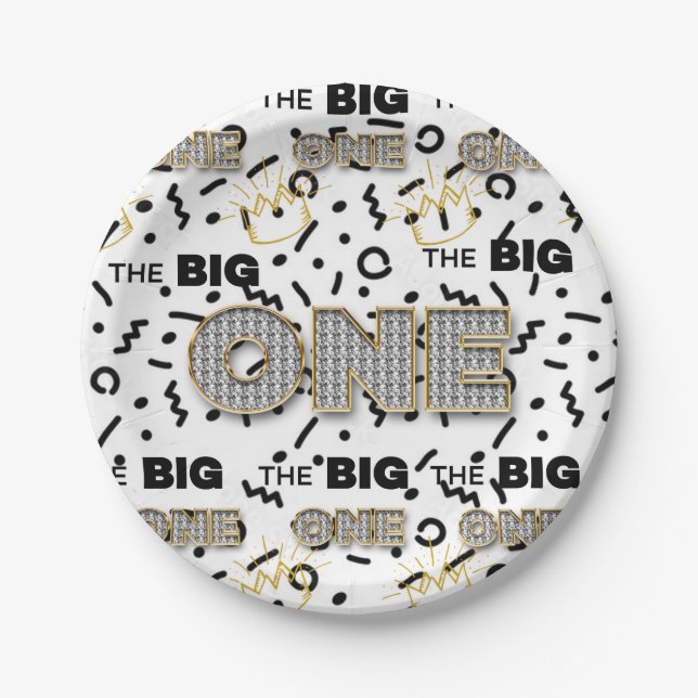 The BIG ONE Matching Party Plates (Front)
