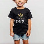The BIG ONE | Notorious 90's 1st Birthday Party Baby T-Shirt<br><div class="desc">Celebrate your little one whose getting BIGGIE,  BIGGIE BIGGIE! Embrace the 90's hip-hop and rap nostalgia with this unique and fully customisable kids birthday t-shirt – featuring a golden crown and fun rugged typography.</div>