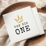 The BIG ONE | Notorious 90's 1st Birthday Party Napkin<br><div class="desc">Celebrate your little one whose getting BIGGIE,  BIGGIE BIGGIE! Embrace the 90's hip-hop nostalgia with this unique and fully customisable kids birthday paper napkins – featuring a golden crown and fun rugged typography.</div>