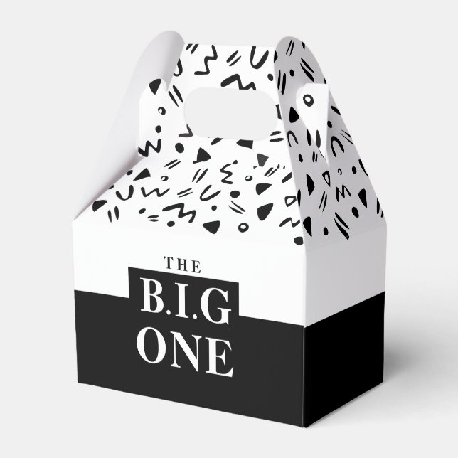 The BIG one Party favour box (Back Side)