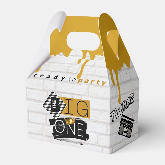 The BIG One| Retro 90's Hip Hop 1st Birthday Photo Favour Box (Front Side)