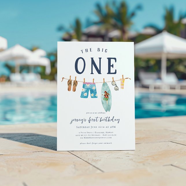 The Big One | Retro Summer Surf Birthday Invitation (Creator Uploaded)