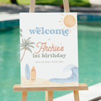 The Big One Surf 1st Birthday Welcome Sign