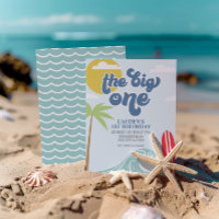 The Big One Surf Beach 1st Birthday Invitation