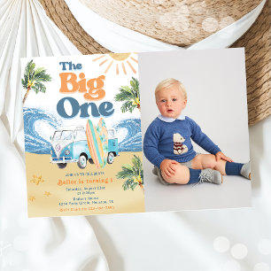 The Big One Surf Beach 1st Birthday Invitation