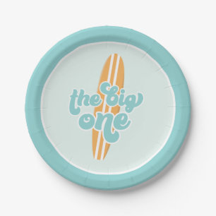 The Big One Surf Beach 1st Birthday Paper Plates
