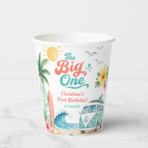 The Big One Surf Beach 1st Birthday Party Paper Cups