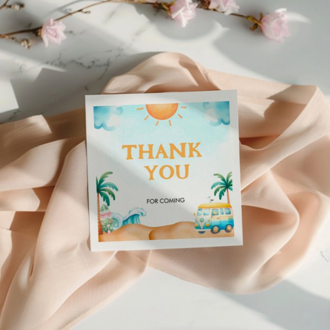 The Big One, Surf Birthday  Napkin (Creator Uploaded)