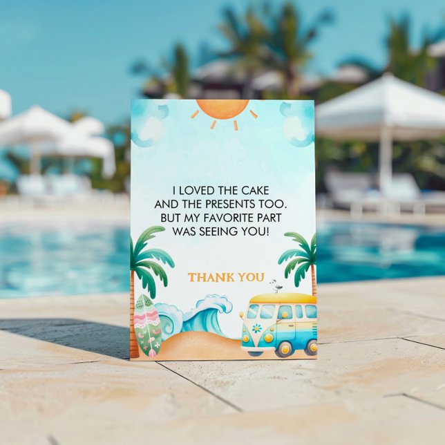 The Big One, Surf Birthday  Thank You Card (Creator Uploaded)