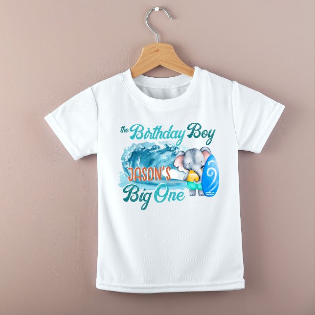The big one surfing retro birthday baby elephant  T-Shirt (Creator Uploaded)