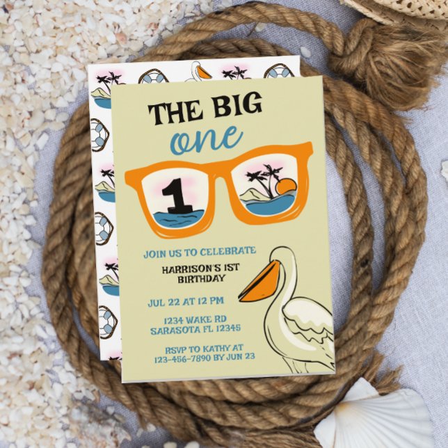The Big One Tropical First Birthday Invitation (Creator Uploaded)