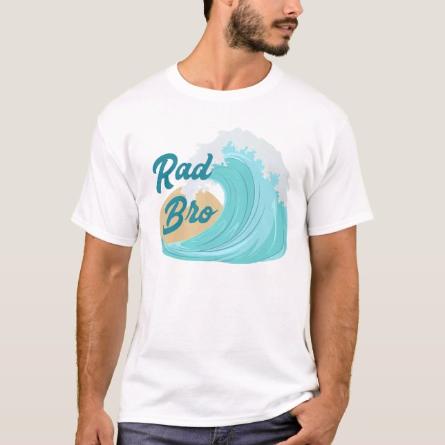 The Big One Wave Birthday Rad Bro Wave T-Shirt (Front)