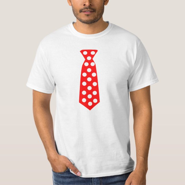The Big Red and White Polka Dot Tie. Fun Pop Art. T-Shirt (Front)