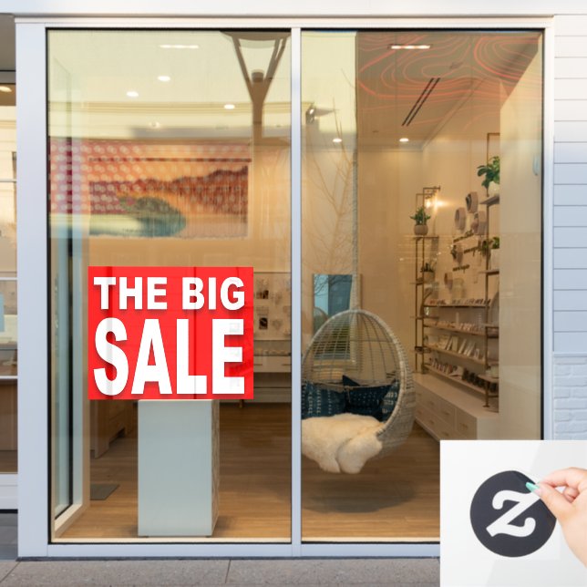 The BIG RED SALE Sign Window Cling (Store Window)
