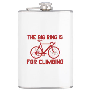 The Big Ring Is For Climbing Hip Flask