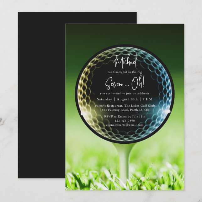 The Big Seven-Oh Golf 70th Birthday Party Invitation (Front/Back)