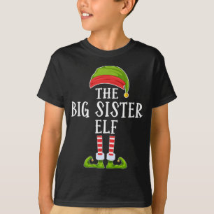 The Big Sister Elf Christmas Family Matching Pajam T-Shirt