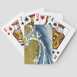 The Big Wave (Blue and Gold Japanese Art, Hokusai) Playing Cards