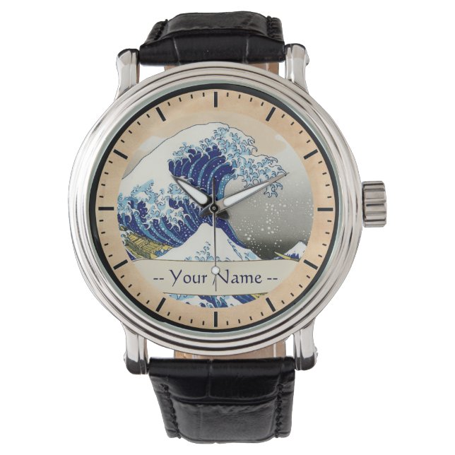 The Big Wave of Kanagawa Hokusai Katsushika Name Watch (Front)