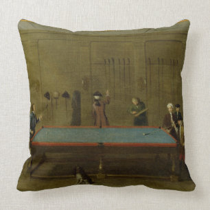 The Billiard Room (oil on canvas) Cushion