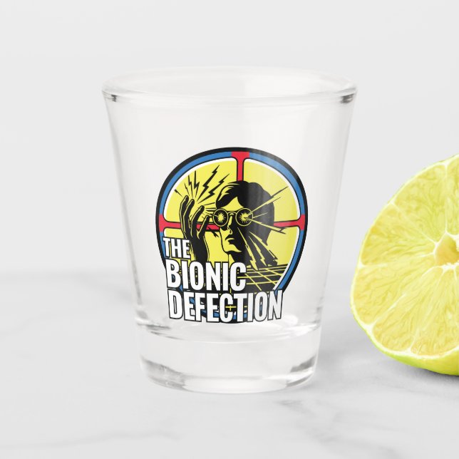 The Bionic Defection, Electric Man Shot Glass (Front)