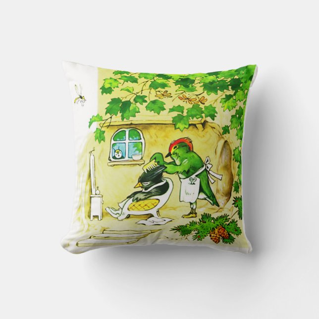 The Bird Barber Cushion (Front)