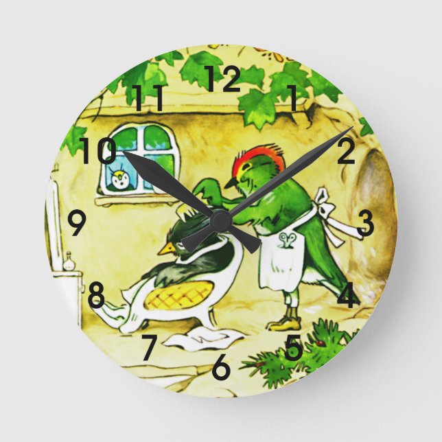 The Bird Barber Round Clock (Front)