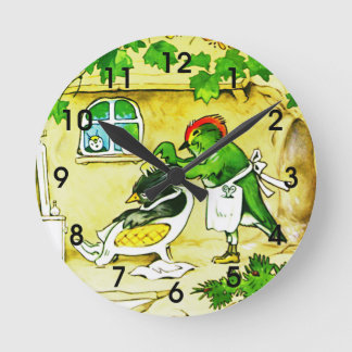 The Bird Barber Round Clock