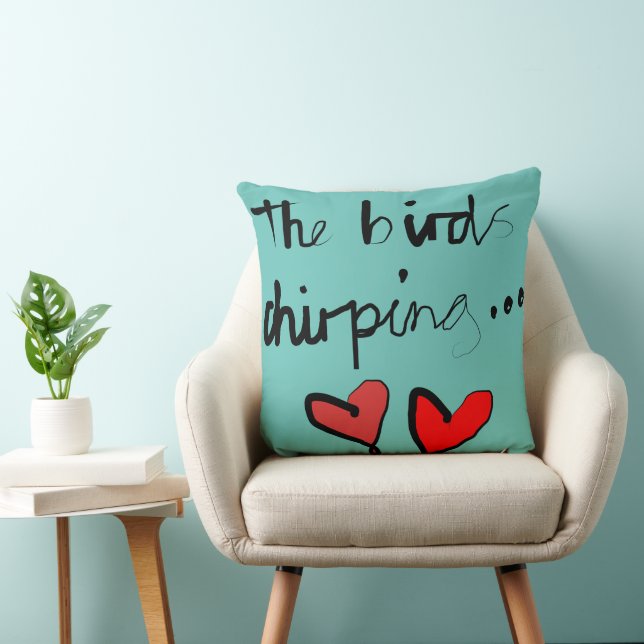 The Bird’s Chirping - Jade Black Red Cushion (Chair)