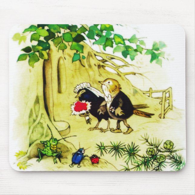 The Bird Wedding Mouse Pad (Front)