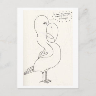 The Bird With The Homer Simpson Head Postcard