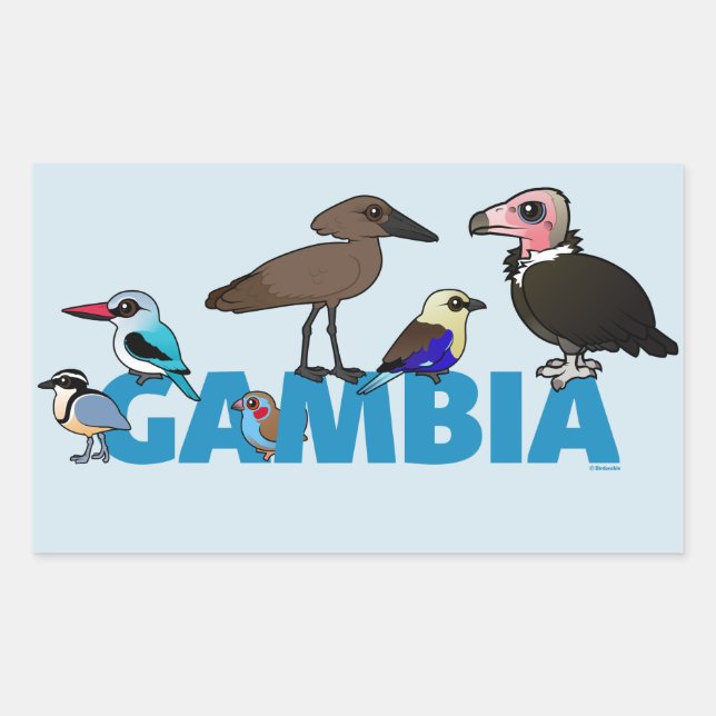 The Birdorable Gambia Rectangular Sticker (Front)