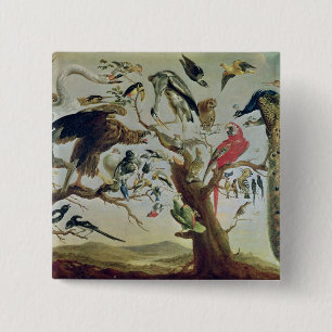 The Bird's Concert 15 Cm Square Badge