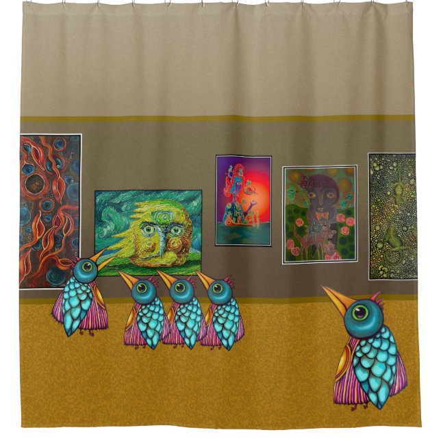 The Birds in the Gallery Shower Curtain (Front)