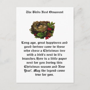 The Birds Nest Ornament Holiday Postcard