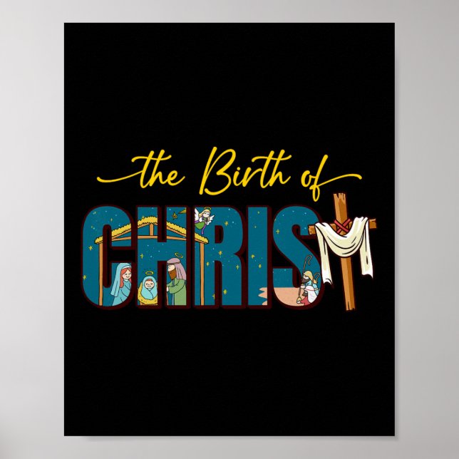 The Birth Of Christ Cross Religious Christmas Nati Poster (Front)