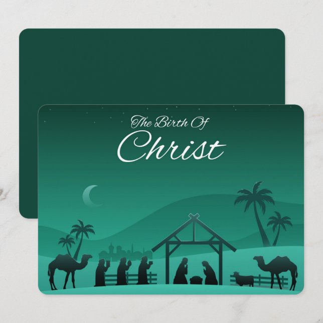 The Birth of Christ  Holiday Card (Front/Back)