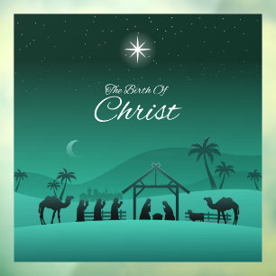 The Birth of Christ Nativity Scene  Window Cling