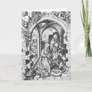 The Birth of Jesus (by Martin Schongauer) Card