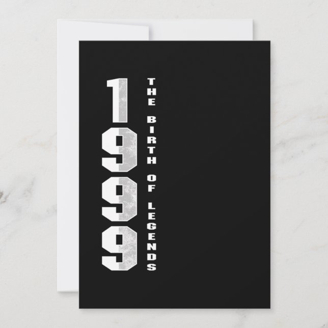 The Birth Of Legends 1999 21 st Birthday Gift Invitation (Front)